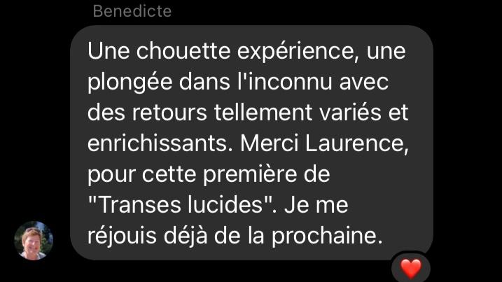 Remerciement pour Transe lucide de Béné